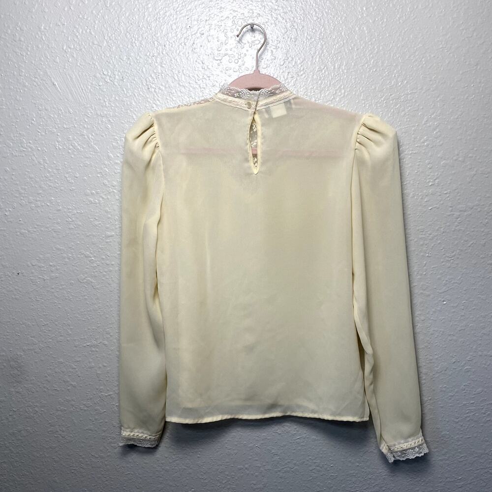 Vintage Notches White Lacy Victorian Collar Ruffle Prarie Cottage Blouse sz 7 - Picture 8 of 13